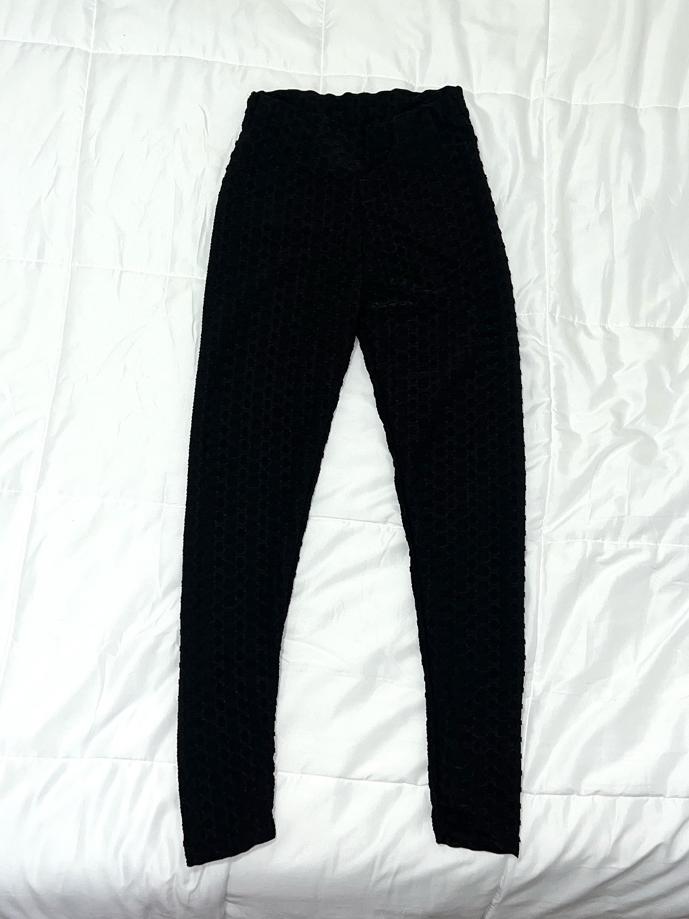 AQ-Sport Black Textured Scrunch Butt Leggings Women’s Size Medium Athletic Gym